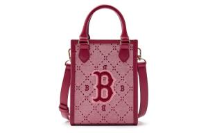 Хлопковая сумка-шоппер, Плечевая сумка через плечо, Мини-сумка женская розово-красная MLB