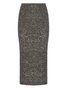 Миди-юбка с пайетками на резинке D.Exterior, серый