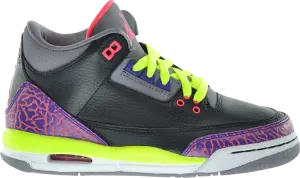 Кроссовки Air Jordan 3 Retro GS Black Atomic Red, черный