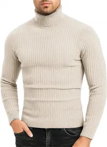 Толстовка-водолазка с кабельным узором, зимняя, утепленная, для мужчин