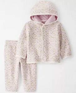 Органический комплект для девочек из двух предметов: кардиган с длинными рукавами и штанишки Carter'S, мультиколор