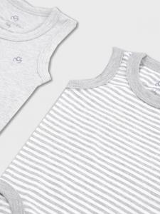 OrganicEra Комбинезон/боди 'Organic Newborn Baby Sleeveless Bodysuit, 2 pcs Set' в сером цвете