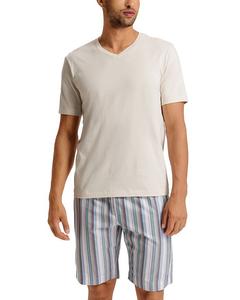 Хлопковая футболка с V-образным вырезом Hanro, слоновая кость/кремовый