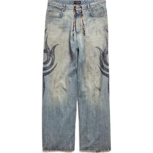 Юбк-джинсы с растянутыми коленями Y2K Balenciaga, синие