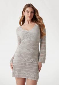 Топ с длинными рукавами Guess, серебряный