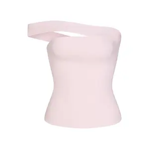 Топ SKIMS Cotton Jersey Asymmetrical, розовый