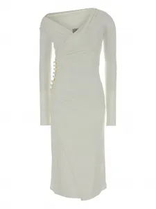 Платье миди с драпировкой Elisabetta Franchi, белый