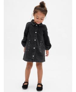 (K) Джинсовое платье с карманами и заклепками (для малышей/младенцев)