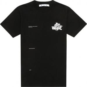 Футболка Off-White Off Blur Logo Slim Tee 'Black/White', черный