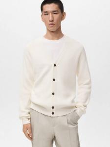 Кардиган Hodei из хлопковой смеси Mango, Natural White