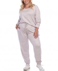 Комплект для отдыха больших размеров, 2 предмета White Mark, светло-розовый