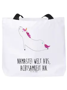 Сумка-шоппер Mr & Mrs Panda Einhorn Yoga, белый