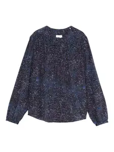 Блузка в крапинку с плиссировкой ISABEL MARANT, синий