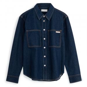 Футболка CALVIN KLEIN мужская джинсовая темно-синяя, 1AP-Denim Dark Blue