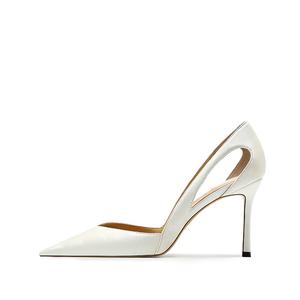 Тонкие туфли на высоком каблуке для женщин Beige Dale, White[8.5Cm]