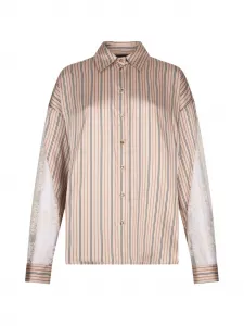 Рубашка в полоску из кружева Liu Jo, бежевый