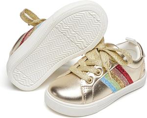 Кроссовки для малышей и маленьких девочек Felix Flora, спортивные сникерсы, принцесса, повседневные блестящие туфли Felix & Flora, золотой