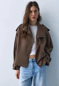 Короткая легкая куртка-тренч Pull&Bear, Brown