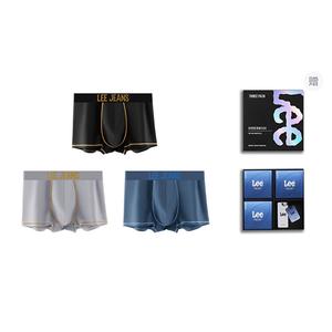 Мужские трусы боксеры упаковка 3 штуки Lee, серо-голубой