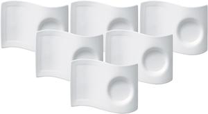 Набор блюдец кофейных Villeroy & Boch NewWave, 6 предметов, 20x14 см, белый