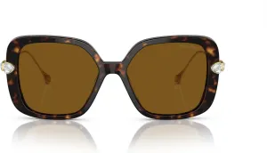Женские солнцезащитные очки Swarovski SK6011F с низкой переносицей и квадратной формой, Havana/Polarized Brown