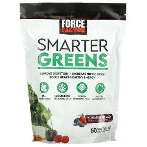 Добавка Force Factor Smarter Greens, летние ягоды, 60 жевательных таблеток