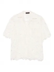 Кружевная рубашка с фестонами Fabiana Filippi, белый