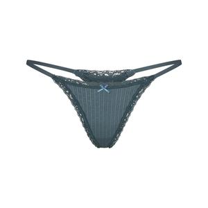 Трусы-стринги Skims Lightweight Cotton Pointelle Lace, циркон