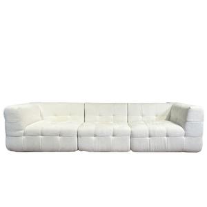 Бескаркасный трехместный диван B-307 Waffle, 275x92x68, белый