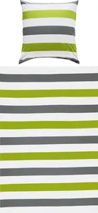 Постельное белье зелено-серо-белое 1x 135x200 см + 1x 80x80 см REDBEST
