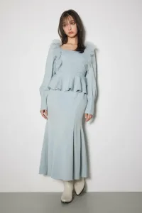 Платье-русалка из тюля с застежкой на молнию Rienda, цвет Blu