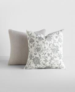 Набор из двух декоративных подушек, связанных узлом семенная вязка, 20 x 20 дюймов ienjoy Home, Light Gray