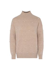 Женский свитер с жемчугом в бежевом цвете faina