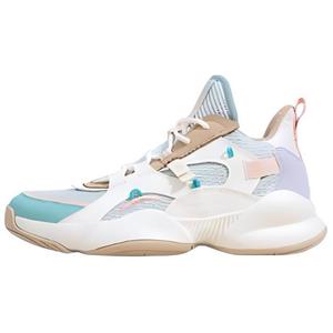 Амортизирующие противоскользящие износостойкие дышащие низкие баскетбольные кроссовки женские бело-зеленые QIAODAN, светло-прозрачный зеленый/лазурный