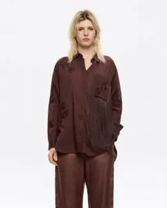 Женская вышитая рубашка с бахромой Bimba y Lola, коричневый