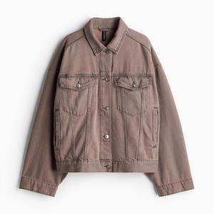 Джинсовая куртка H&M Gathered With Flared Skirt, серо-коричневый