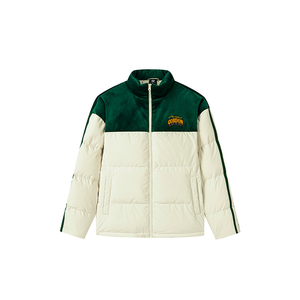 361° Пуховик мужской Mist White/Oil Jasper со стойкой и утолщенной стежкой