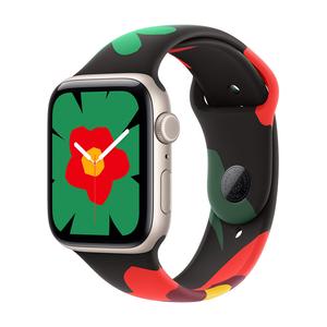 Умные часы Apple Watch SE 3, 2025 (GPS + Cellular), 40 мм, Starlight Aluminum Case/Black Unity Bloom Sport Band - M/L