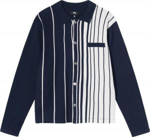 Рубашка Stussy Striped Knit Shirt 'Navy', синий