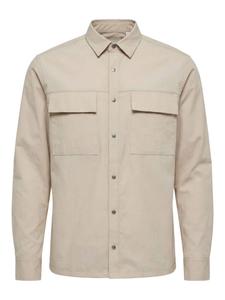 TEESHOPPEN Рубашка на пуговицах 'Silas' комфортного кроя в светло-бежевом цвете