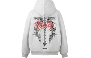 Толстовка Unisex Hooded Moderate Heavyweight ZIAREL, белый heather серый