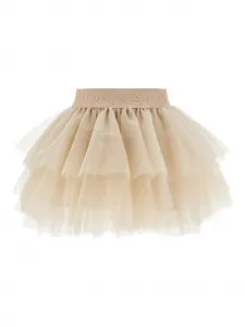 Юбка с логотипом на поясе Monnalisa, бежевый