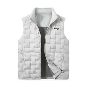 Пуховик Unisex Stand Collar Moderate Others Jeep, экрю