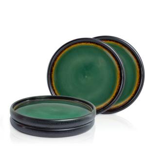 Набор тарелок из массивного керамогранита, 4 шт. Moritz & Moritz, зеленый
