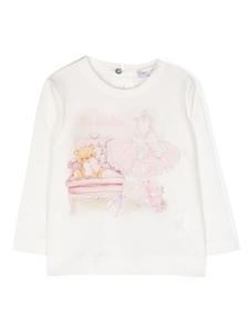 Monnalisa футболка с длинными рукавами и принтом, белый