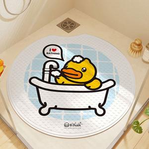 Dajiang Ковер 55х55 см для ванной комнаты, детский, антискользящий, Little Yellow Duck, Bubble Bath Round
