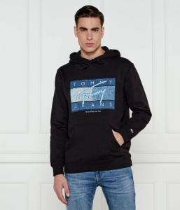 Толстовка Tommy Jeans хлопковая с логотипом, черный