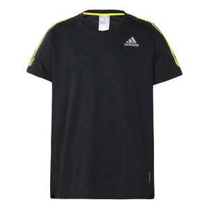 Футболка sports training quick dry stripe printing short sleeve black Adidas, черный