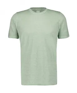 Мягкая, выцветшая льняная футболка 120% Lino, зеленый