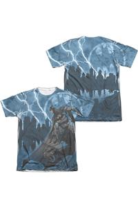 Футболка с коротким рукавом Batman Lightning Strikes для взрослых из полиэстера/хлопка Gildan, белый